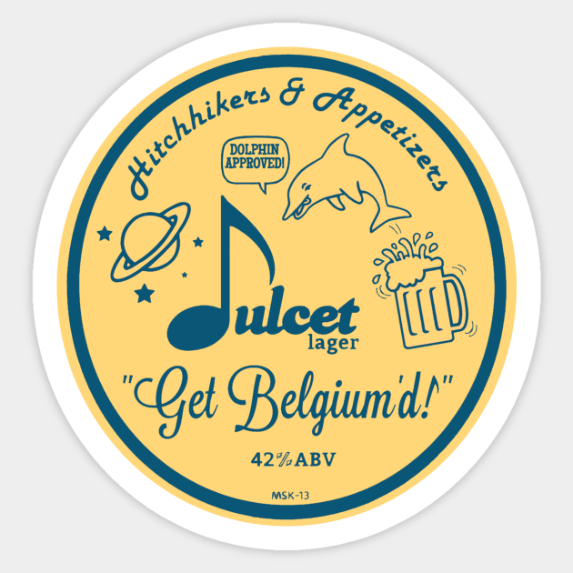 Hitchhikers & Appetizers Dulcet Lager Round Blue Sticker by HitchApps